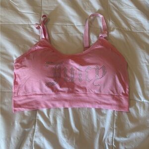 Juicy Couture Pink Glitter Logo Bralette